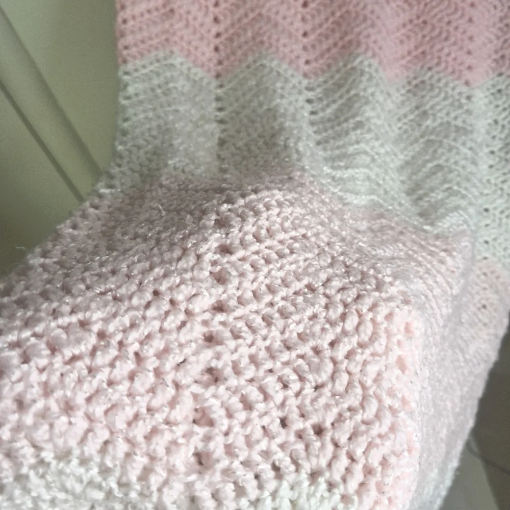 Baby Blanket Pink & White